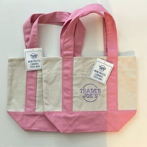 2 Trader Joe’s Mini Tote Bag - Baby Pink